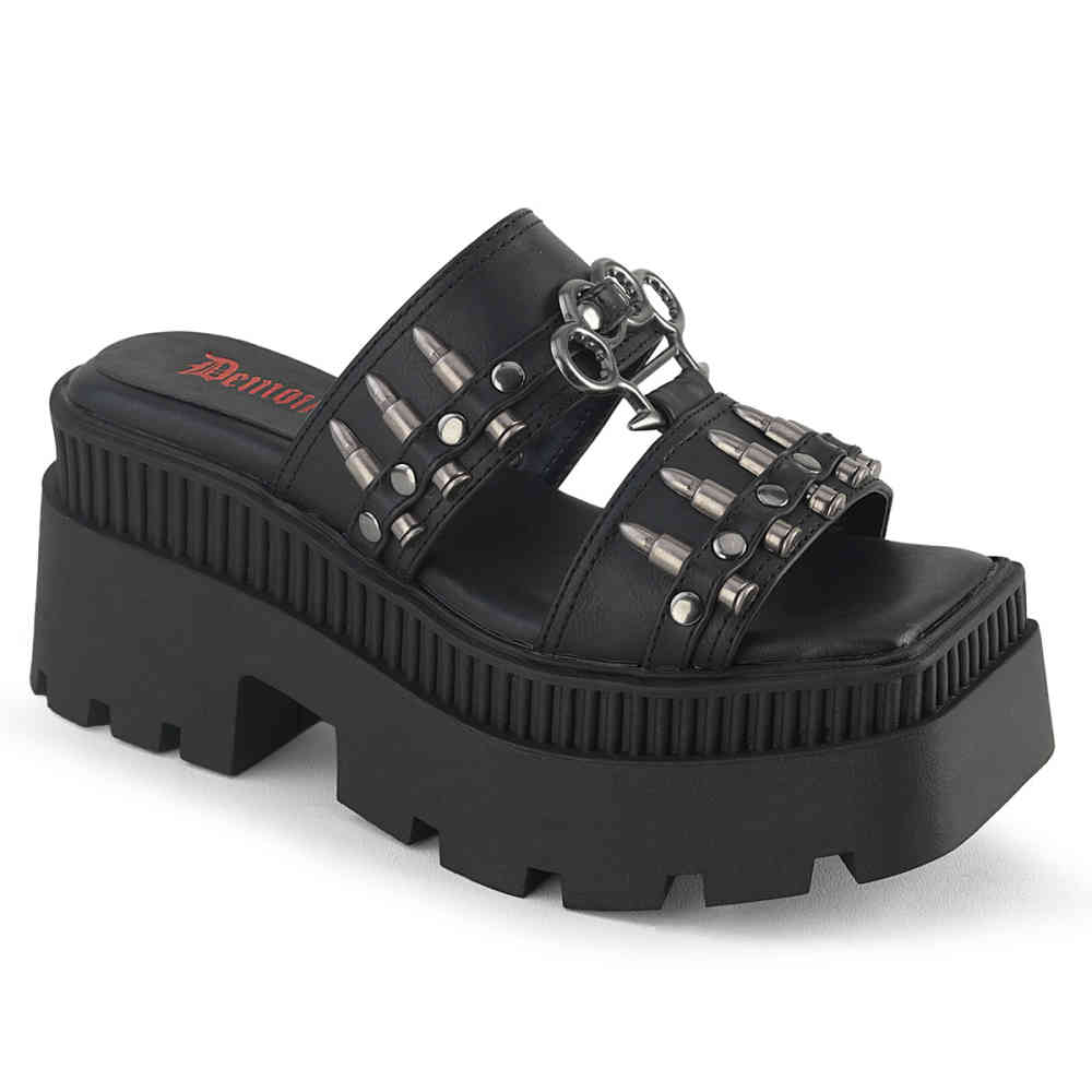 DemoniaCult - WRATH-08 Platform Sandals - Black